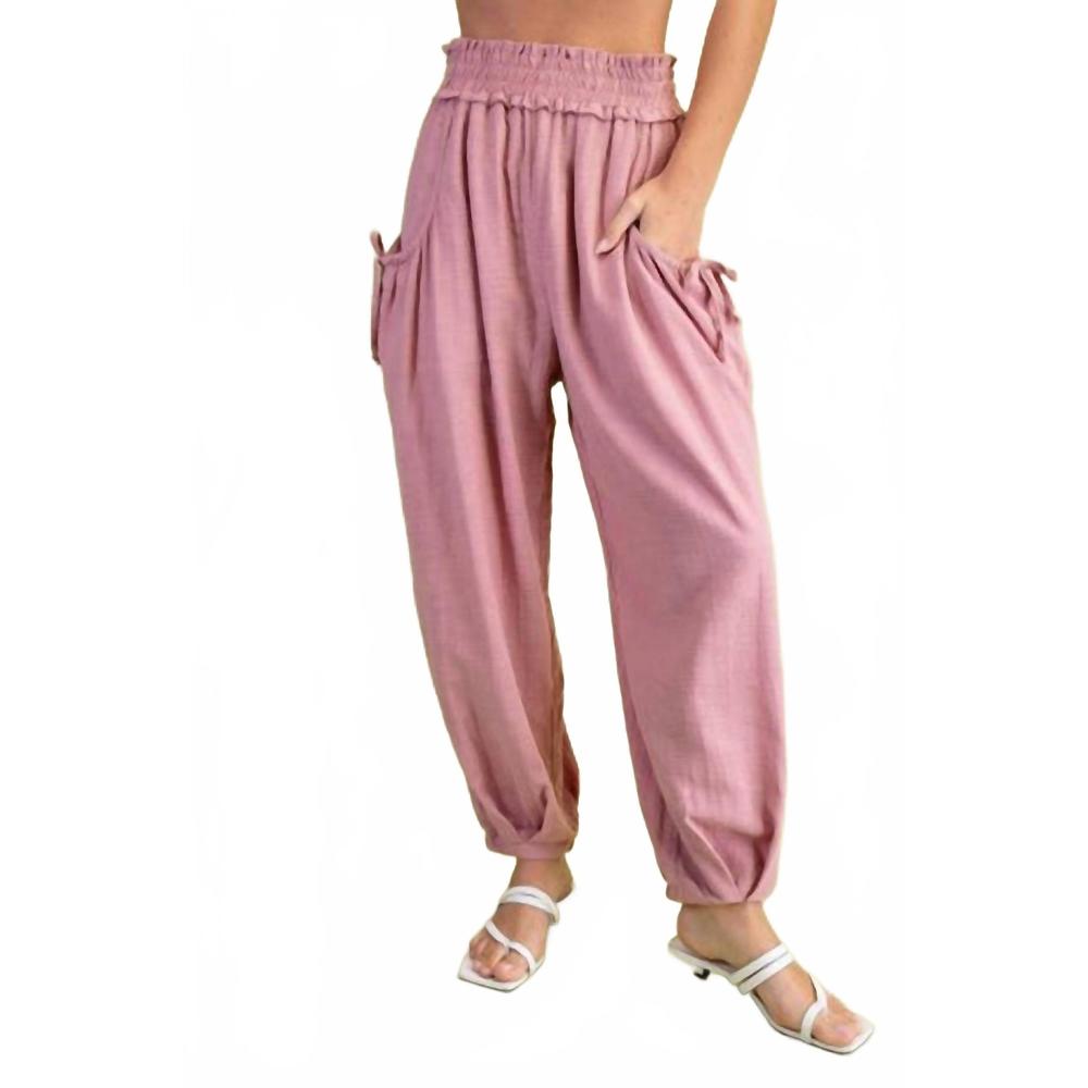 NEW GIGIO relaxed jogger pants in pink
